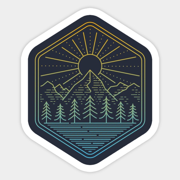 Mountain Rays Sticker by heavyhand